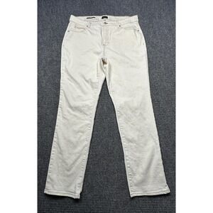 Talbots Jeans Womens 14W Ivory Light Wash Straight Leg Stretch Denim Plus 35x29